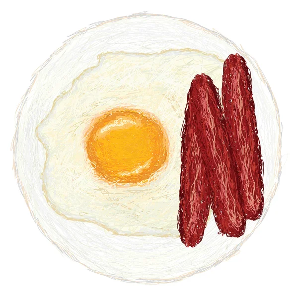 Parte însorită în sus ou și hotdogs — Vector de stoc