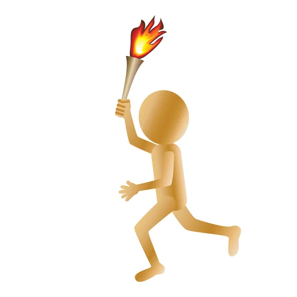 Homme portant une torche — Image vectorielle