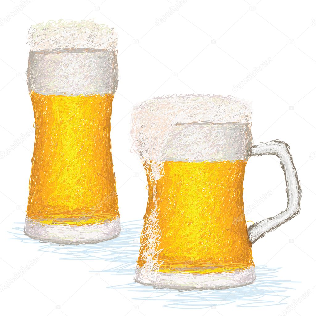 Glasses of cold beer with