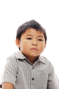 Asian boy looking smart clipart