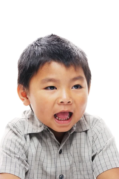 Asian boy with mouth open — Stock Photo, Image