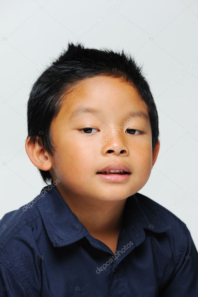Asian boy looks innocent