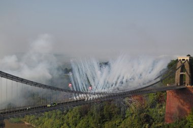 Olympic flame crosses Brunel's landmark bridge clipart