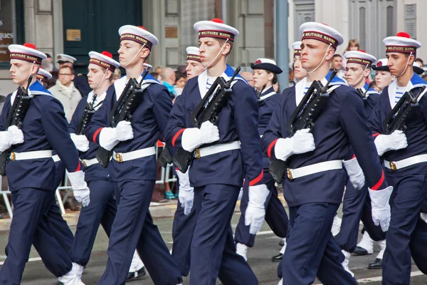 Marchando marinheiros franceses — Fotografia de Stock