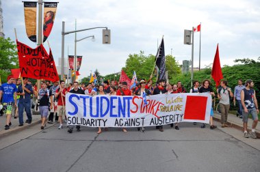 Quebec student protest rally clipart