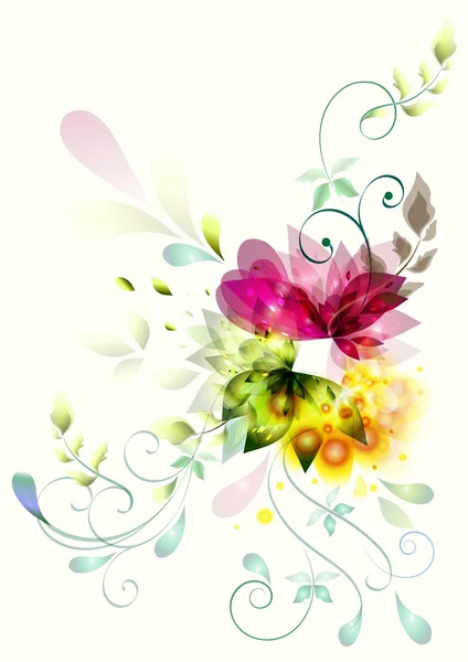 Abstract vector flowers on a white — Stock Vector