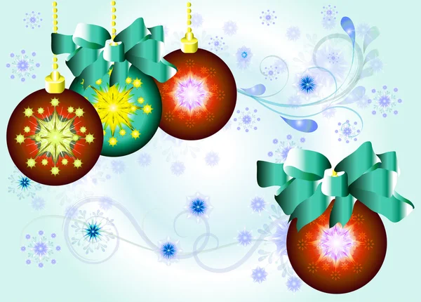 Decorated Christmas balls — Stock Vector