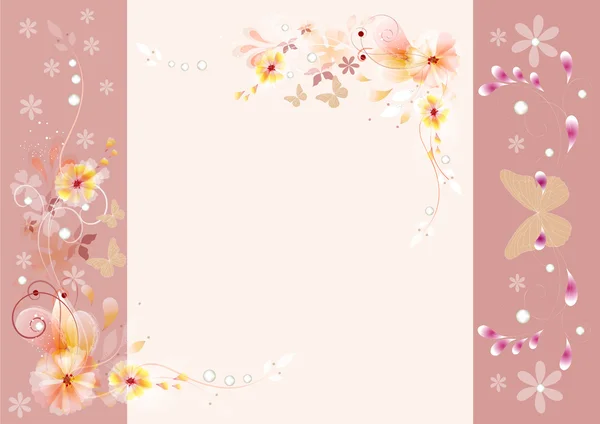Gentle vector vintage background with floral ornament — Stock Vector