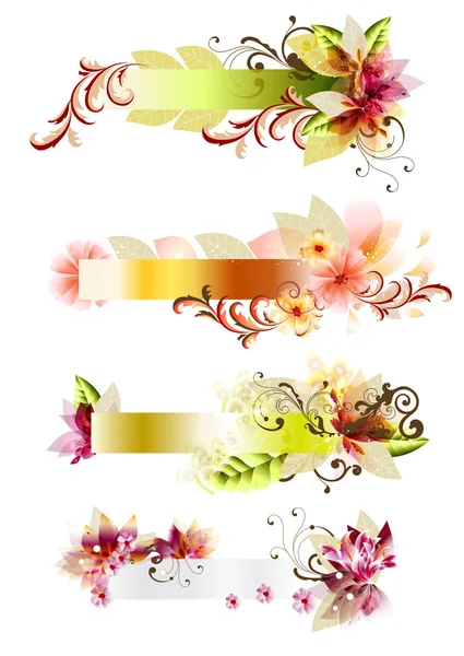 Set de banners vectoriales florales abstractos — Archivo Imágenes Vectoriales