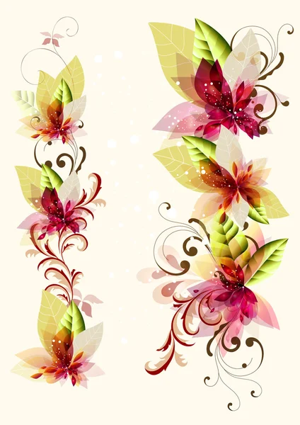 Farbenfrohe florale Komposition mit Raum — Stockvektor