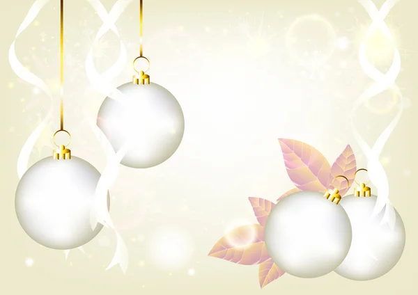 Elegante Weihnachten silbernen Hintergrund mit Kugeln — Stockvektor