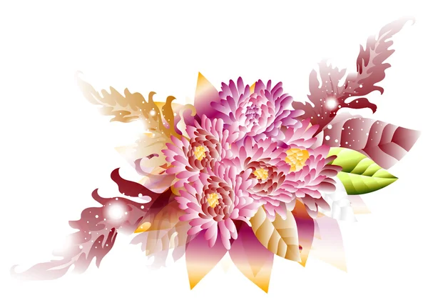 Fondo con composición floral — Vector de stock
