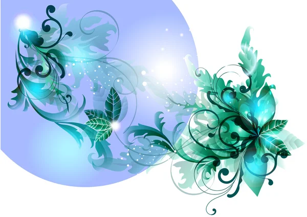 Fond vectoriel fleuri bleu — Image vectorielle
