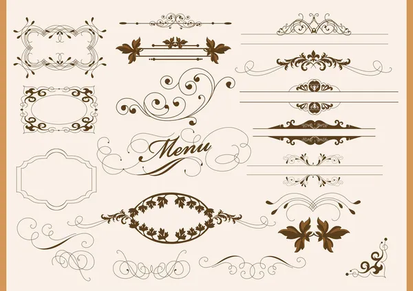 Hattsal tasarım elemanları ve sayfa dekorasyonu — Stok Vektör