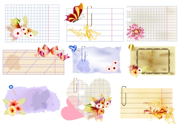 紙の造花バナー ベクトル デザイン セット — ストックベクタ