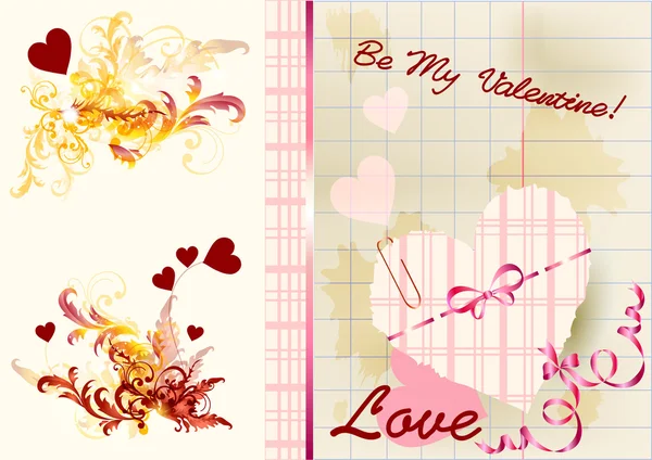 Valentine kort med utrymme för text — Stock vektor