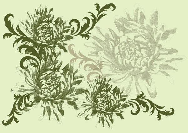 Рука намальована Векторні ілюстрації з квітами — стоковий вектор