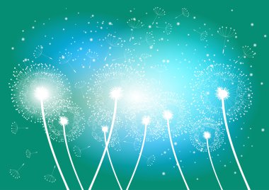 Abstract vector dandelion clipart