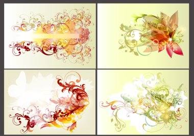 Floral design elements clipart