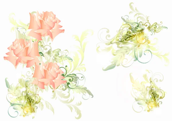 Beau vecteur fond doux avec des roses — Image vectorielle