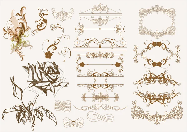 Elementos caligráficos de diseño vintage — Vector de stock