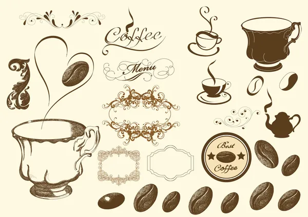 Kawa wektor zestaw — Wektor stockowy