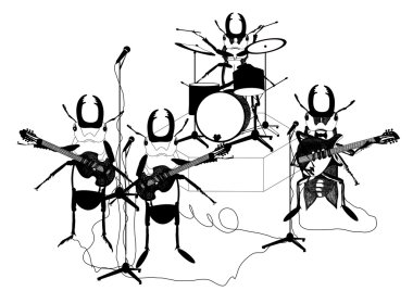 Hand drawn vector musicians clipart