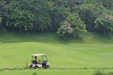 Pil araba golf sahası içinde