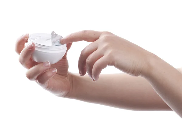 stock image Hand cream applying