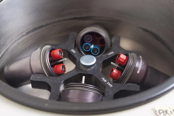 Centrifuge with blood samples — Stock Photo, Image
