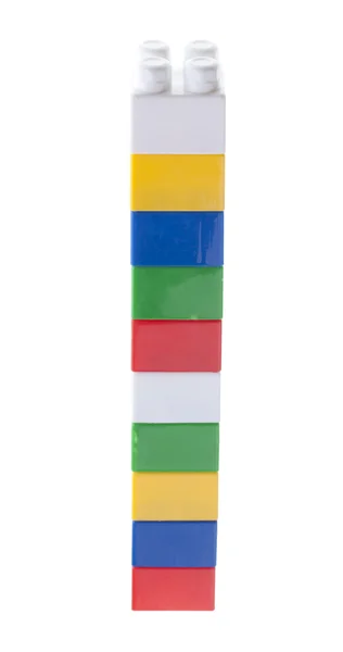 Pilha colorida de tijolo de plástico — Fotografia de Stock
