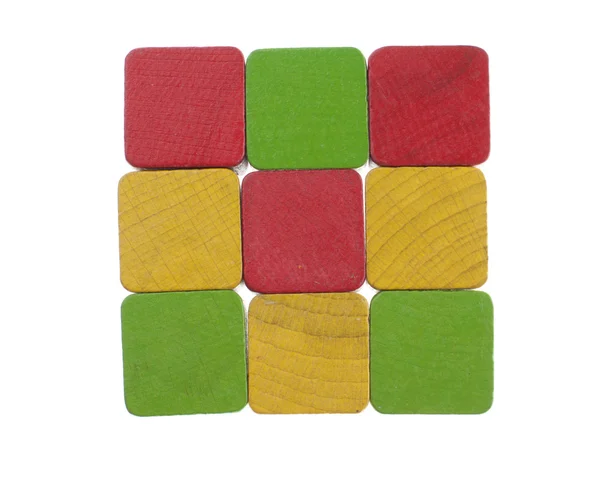 Quadrat mit Holzwürfeln — Stockfoto