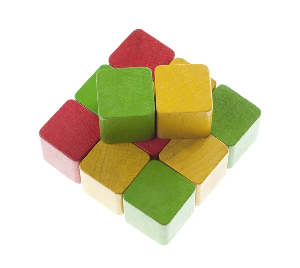 Vierkant met houten kubussen — Stockfoto