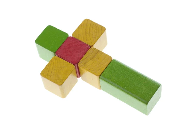 Cruz concepto cubos de madera — Foto de Stock
