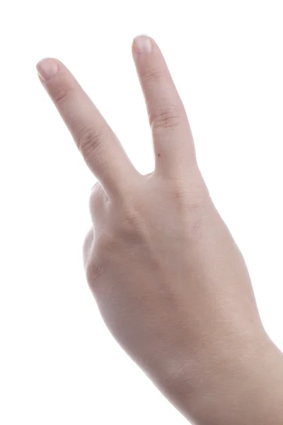 Hand zeigt Friedenszeichen — Stockfoto