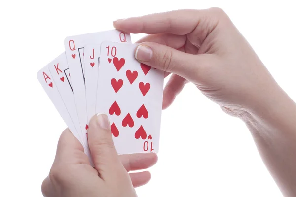 stock image Hand with royal flush