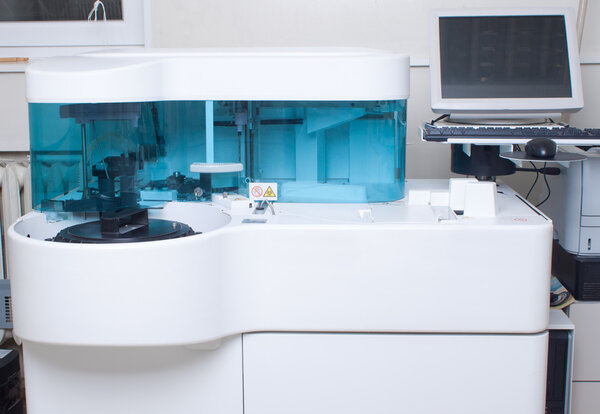 Laboratory analyzing medical equipment.