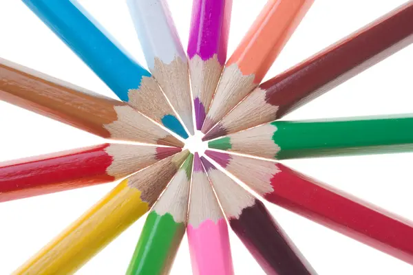 Disposición de lápices de color — Foto de Stock
