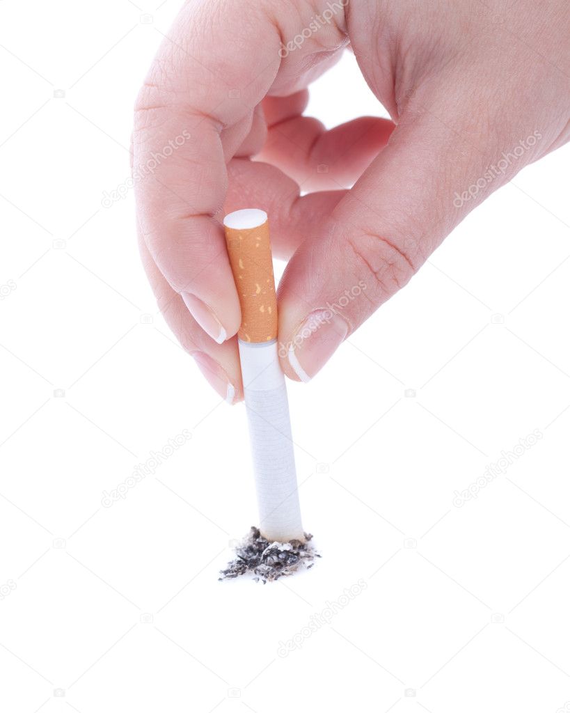 Stub out a cigarette