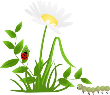 Flower Ladybug Centipede clipart