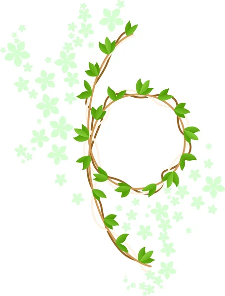 緑の花と葉を持つフレーム — ストックベクタ