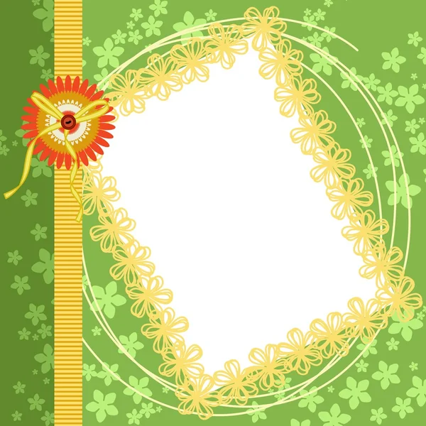 Сторінка скрапбуку Весна Зелений Квітковий Кордон — стоковий вектор