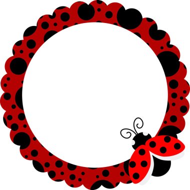 Ladybug Circle Frame clipart