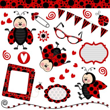 Ladybug Digital Collage clipart