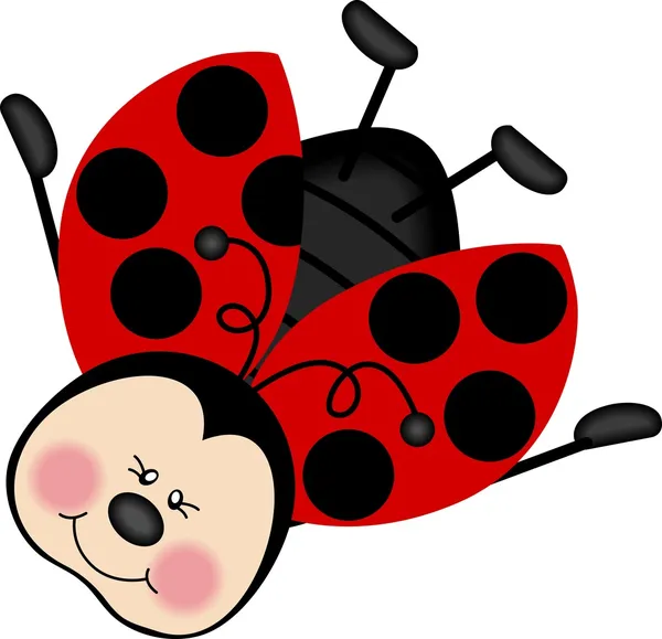 Ladybug Happy Flying — Stock Vector