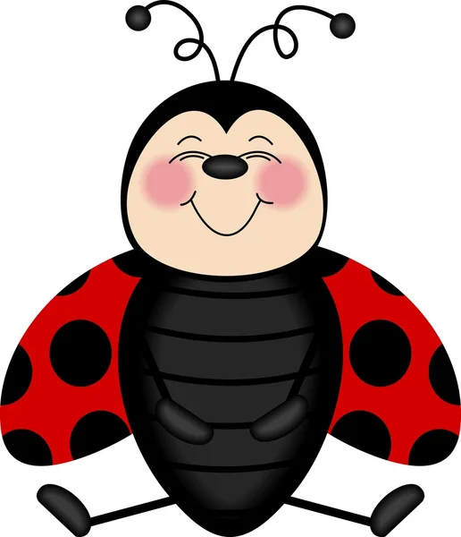Ladybug Smiling From Ear to Ear — Stock Vector