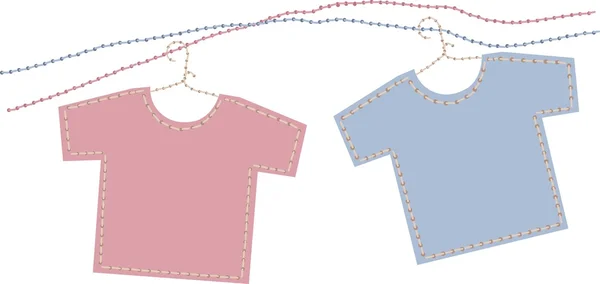 T-shirt bebek kız ve erkek — Stok Vektör
