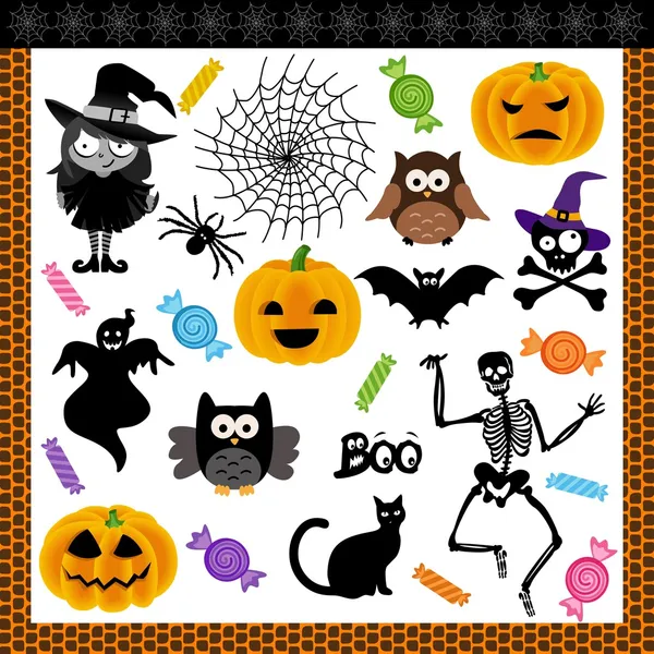 Halloween natt knep eller behandla digitala collage — Stock vektor