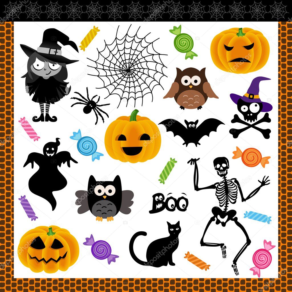 Halloween night trick or treat digital collage Stock Vector by ...