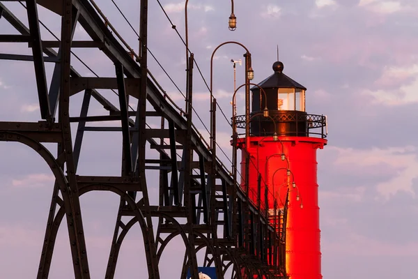 Südhafen Leuchtturm bei Sonnenaufgang — Stockfoto